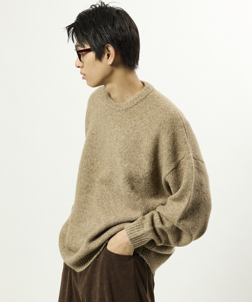 FREAK'S STORE(フリークスストア)の「限定展開 ウールブレンド ニット クルーネック プルオーバー(ニット/セーター・メンズ・ブラック/ベージュ/サックスブルー/チャコールグレー・MEDIUM/LARGE)」の22枚目の写真