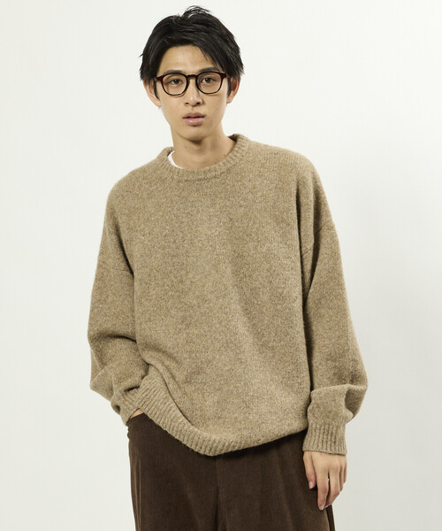 FREAK'S STORE(フリークスストア)の「限定展開 ウールブレンド ニット クルーネック プルオーバー(ニット/セーター・メンズ・ブラック/ベージュ/サックスブルー/チャコールグレー・MEDIUM/LARGE)」の16枚目の写真