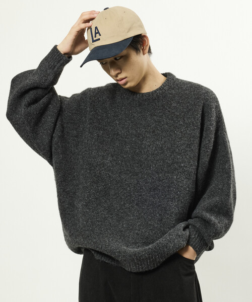 FREAK'S STORE(フリークスストア)の「限定展開 ウールブレンド ニット クルーネック プルオーバー(ニット/セーター・メンズ・ブラック/ベージュ/サックスブルー/チャコールグレー・MEDIUM/LARGE)」の10枚目の写真