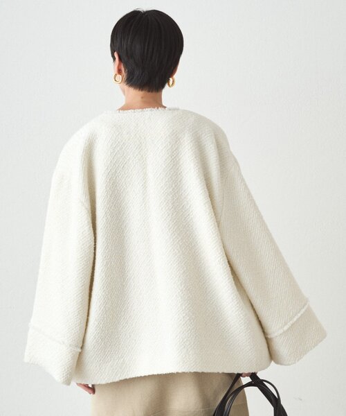 LOUNGEDRESS(ラウンジドレス)の「《ZOZO限定/名品アイテムが復刻!》ツイードジャケット 冬服(ノーカラージャケット・レディース・オフホワイト/ブラック/グレー・FREE)」の19枚目の写真