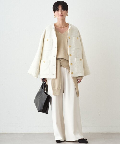 LOUNGEDRESS(ラウンジドレス)の「《ZOZO限定/名品アイテムが復刻!》ツイードジャケット 冬服(ノーカラージャケット・レディース・オフホワイト/ブラック/グレー・FREE)」の20枚目の写真