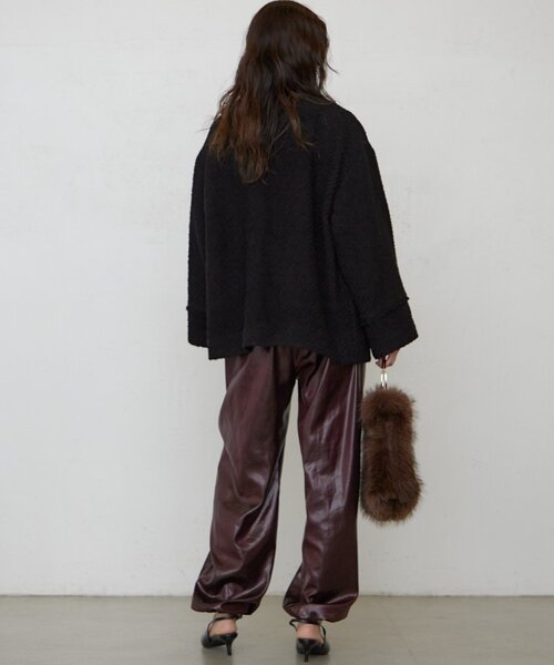 LOUNGEDRESS(ラウンジドレス)の「《ZOZO限定/名品アイテムが復刻!》ツイードジャケット 冬服(ノーカラージャケット・レディース・オフホワイト/ブラック/グレー・FREE)」の4枚目の写真
