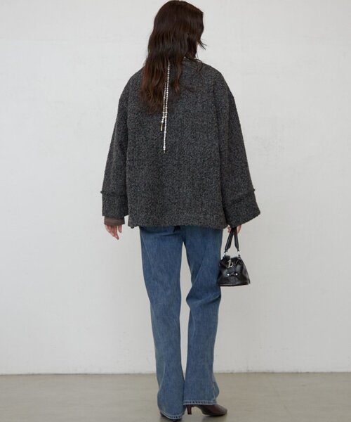 LOUNGEDRESS(ラウンジドレス)の「《ZOZO限定/名品アイテムが復刻!》ツイードジャケット 冬服(ノーカラージャケット・レディース・オフホワイト/ブラック/グレー・FREE)」の12枚目の写真