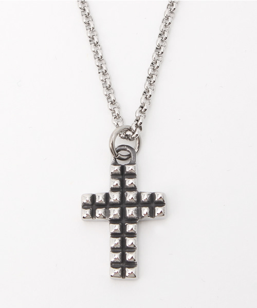 Vaya Con Dios（ヴァヤコンディオス）の「【VayaConDios/ヴァヤコンディオス】ステンレス製ダブルスタッズクロスネックレス（ネックレス・メンズ・シルバー/ブラック/ゴールド・FREE）」の6枚目の写真