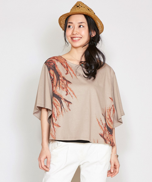 チャイハネ(チャイハネ)の「【チャイハネ】ドリームキャッチャーカットソートップス(Tシャツ/カットソー・レディース・ホワイト/グレー/ベージュ・FREE)」の3枚目の写真