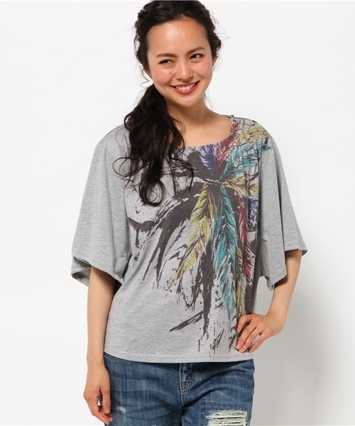 チャイハネ(チャイハネ)の「【チャイハネ】ドリームキャッチャーカットソートップス(Tシャツ/カットソー・レディース・ホワイト/グレー/ベージュ・FREE)」の6枚目の写真