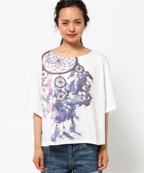 チャイハネ(チャイハネ)の「【チャイハネ】ドリームキャッチャーカットソートップス(Tシャツ/カットソー・レディース・ホワイト/グレー/ベージュ・FREE)」の7枚目の写真