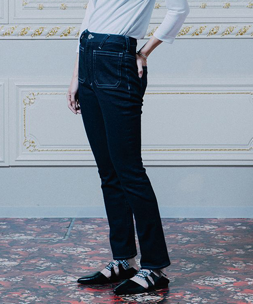 made in HEAVEN（メイドインヘブン）の「Jean Seberg JEAN スキニージーンズ（デニムパンツ・レディース・インディゴブルー/ライトブルー・0/1）」の3枚目の写真