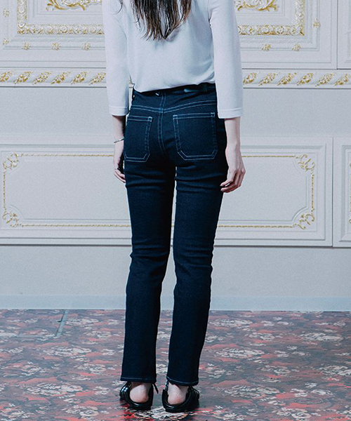 made in HEAVEN（メイドインヘブン）の「Jean Seberg JEAN スキニージーンズ（デニムパンツ・レディース・インディゴブルー/ライトブルー・0/1）」の4枚目の写真