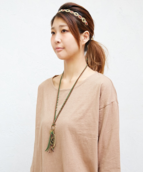 チャイハネ（チャイハネ）の「【チャイハネ】フェザー＆フリンジ★コンチョネックレス（ネックレス・レディース・シルバー/ゴールド・FREE）」の9枚目の写真