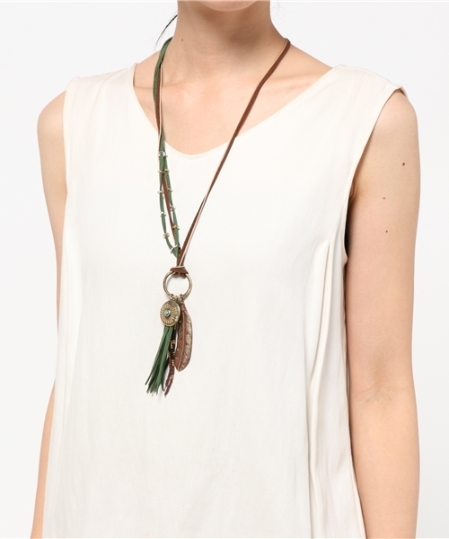 チャイハネ（チャイハネ）の「【チャイハネ】フェザー＆フリンジ★コンチョネックレス（ネックレス・レディース・シルバー/ゴールド・FREE）」の6枚目の写真