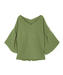 [made in Japan][ウール混]タックフレアスリーブ・ニットソートップス