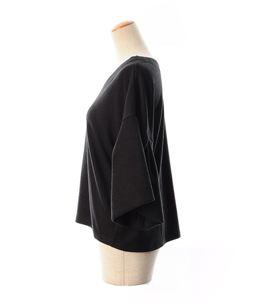 Luz Llena (philter)（ラズレナ　フィルター）の「[made in Japan][ウール混]タックフレアスリーブ・ニットソートップス（Tシャツ/カットソー・レディース・ブラック/カーキ/レンガ・MEDIUM）」の7枚目の写真