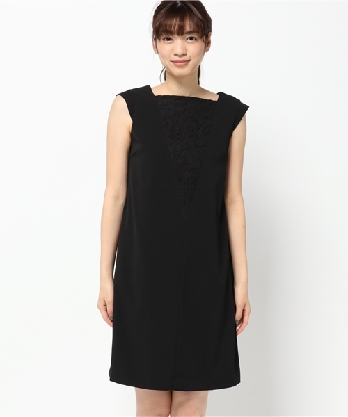 N.（N. Natural Beauty Basic）（エヌエヌナチュラルビューティーベーシック）の「フロントレースサックワンピース（ワンピース・レディース・ブラック/ブルー・MEDIUM）」の3枚目の写真