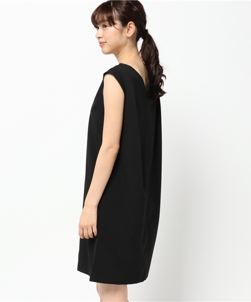 N.（N. Natural Beauty Basic）（エヌエヌナチュラルビューティーベーシック）の「フロントレースサックワンピース（ワンピース・レディース・ブラック/ブルー・MEDIUM）」の4枚目の写真