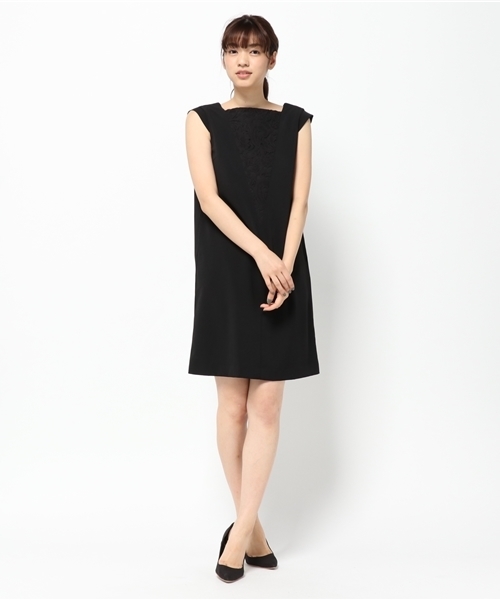 N.（N. Natural Beauty Basic）（エヌエヌナチュラルビューティーベーシック）の「フロントレースサックワンピース（ワンピース・レディース・ブラック/ブルー・MEDIUM）」の6枚目の写真