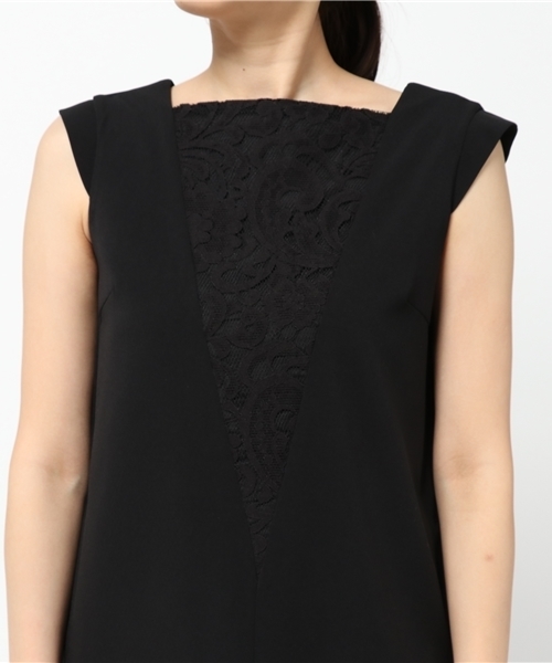 N.（N. Natural Beauty Basic）（エヌエヌナチュラルビューティーベーシック）の「フロントレースサックワンピース（ワンピース・レディース・ブラック/ブルー・MEDIUM）」の7枚目の写真