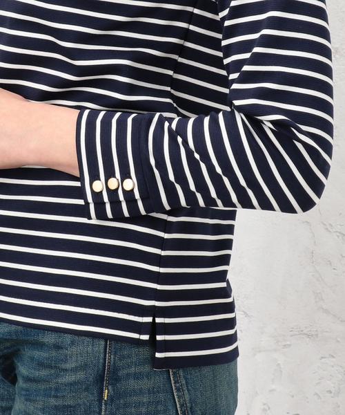 green label relaxing(グリーンレーベルリラクシング)の「KF リップルBOR スクエア/N POカットソー◆(Tシャツ/カットソー・レディース・オフホワイト/コバルトブルー/ネイビー・FREE)」の8枚目の写真