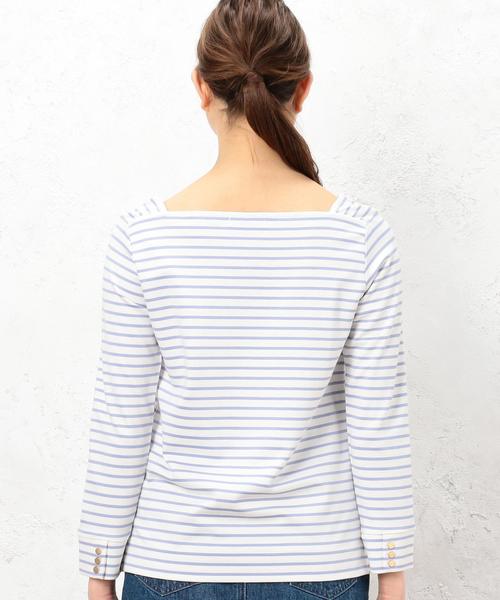 green label relaxing(グリーンレーベルリラクシング)の「KF リップルBOR スクエア/N POカットソー◆(Tシャツ/カットソー・レディース・オフホワイト/コバルトブルー/ネイビー・FREE)」の11枚目の写真