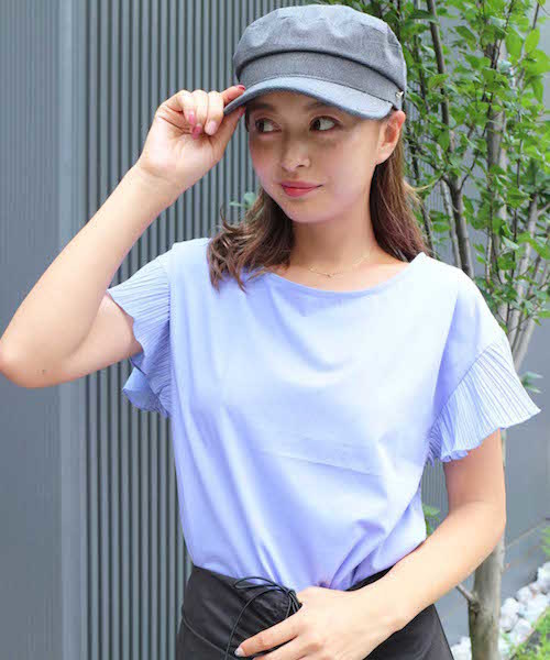 FREE'S MART(フリーズマート)の「【追加生産】袖プリーツカットソー(Tシャツ/カットソー・レディース・ブルー/ネイビー/ホワイト/ピンク・FREE)」の4枚目の写真