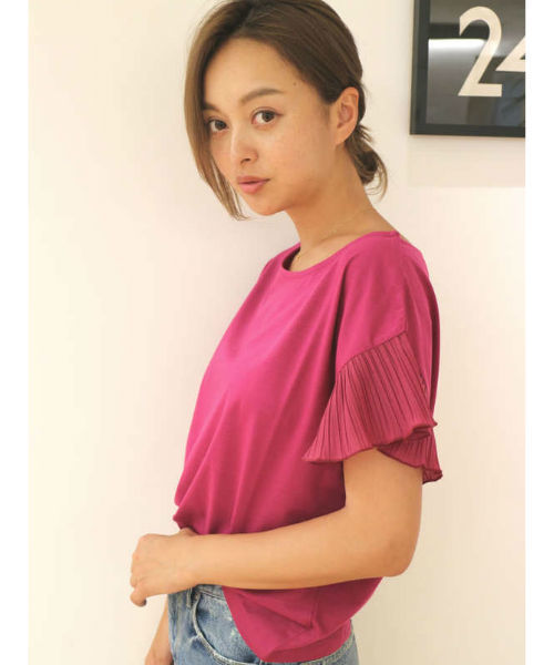 FREE'S MART(フリーズマート)の「【追加生産】袖プリーツカットソー(Tシャツ/カットソー・レディース・ブルー/ネイビー/ホワイト/ピンク・FREE)」の20枚目の写真