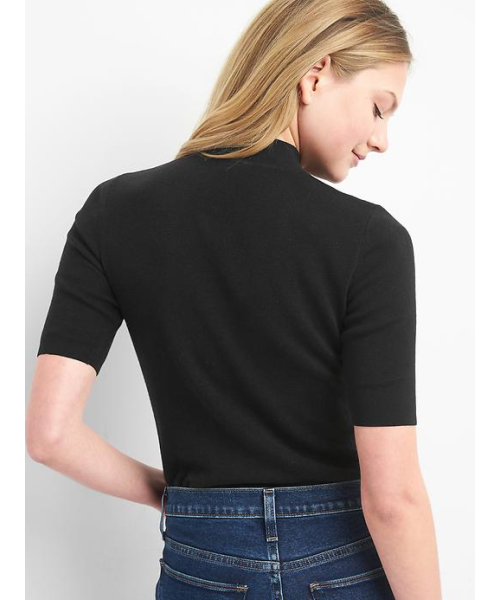 GAP(ギャップ)の「Gap 五分袖モックネック(ニット/セーター・レディース・ネイビー/ブラック・XXS/XS/M/L/S)」の3枚目の写真