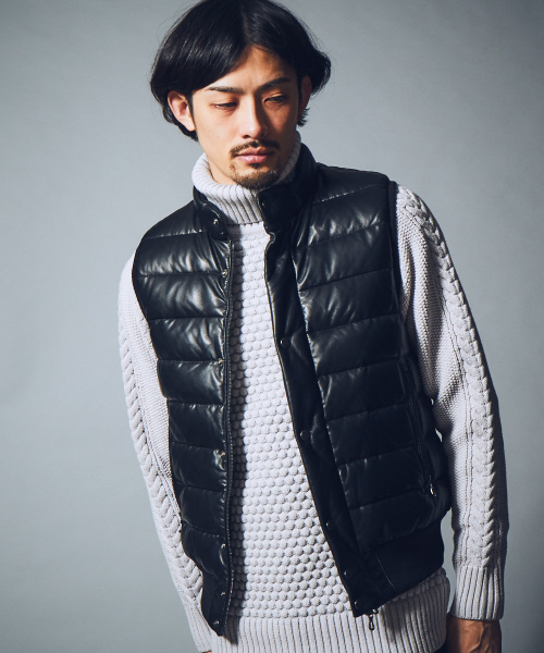 5351 POUR LES HOMMES（ゴーサンゴーイチプールオム）の「グローブラムレザーダウンベスト（ダウンベスト・メンズ・ブラック・44(S)/46(M)/48(L)/50(XL)）」の4枚目の写真