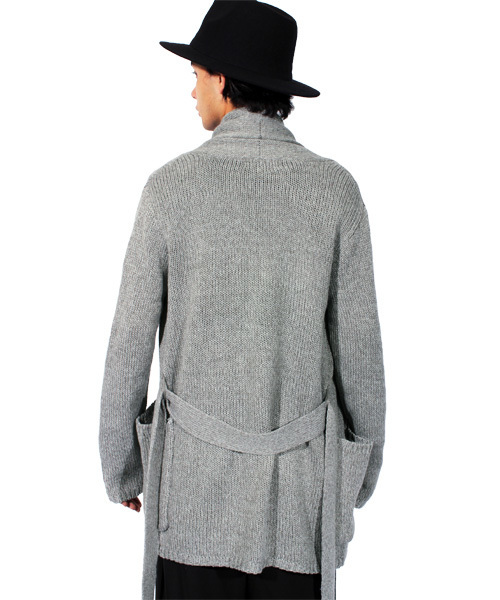 ８(eight)（エイト）の「ダメージ ニット ガウン コーディガン（カーディガン/ボレロ・メンズ・ブラック/グレー/カーキ・LARGE/MEDIUM/X-LARGE）」の8枚目の写真