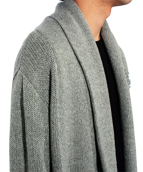 ８(eight)（エイト）の「ダメージ ニット ガウン コーディガン（カーディガン/ボレロ・メンズ・ブラック/グレー/カーキ・LARGE/MEDIUM/X-LARGE）」の10枚目の写真