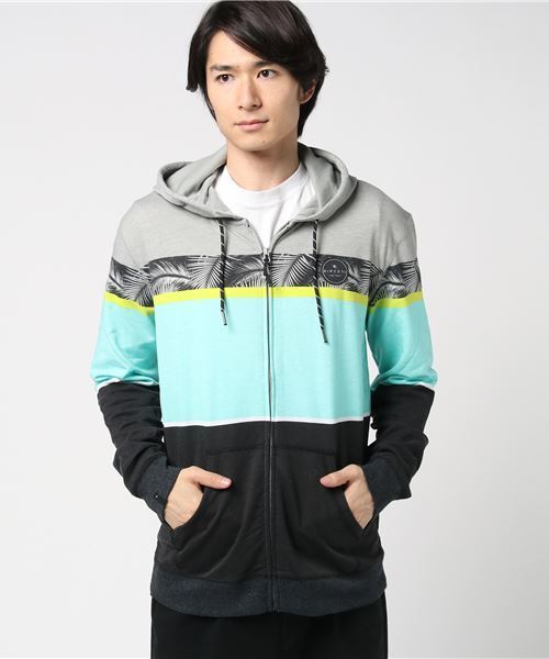 rip curl(リップカール)の「【RIP CURL リップカール】ボーダーフルジップパーカ(パーカー・メンズ・コーラル/グレー・LARGE/MEDIUM)」の2枚目の写真