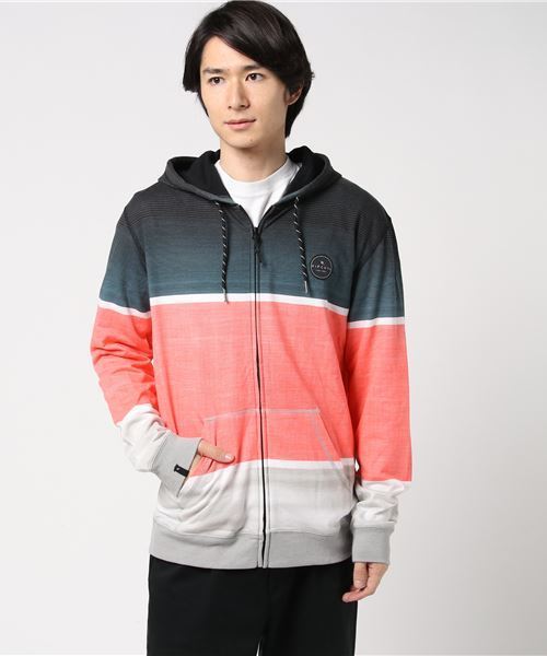 rip curl(リップカール)の「【RIP CURL リップカール】ボーダーフルジップパーカ(パーカー・メンズ・コーラル/グレー・LARGE/MEDIUM)」の3枚目の写真