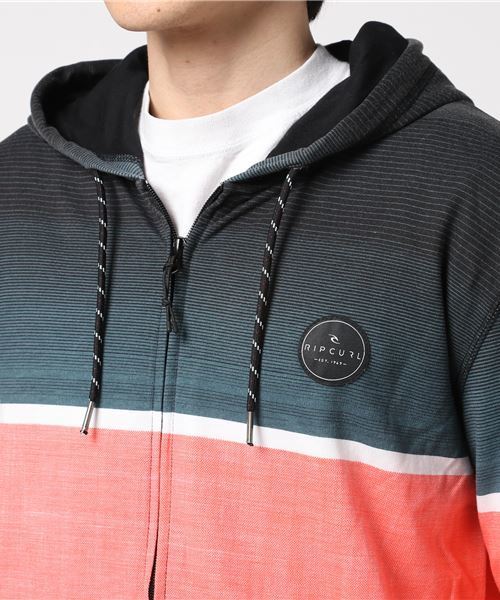 rip curl(リップカール)の「【RIP CURL リップカール】ボーダーフルジップパーカ(パーカー・メンズ・コーラル/グレー・LARGE/MEDIUM)」の6枚目の写真