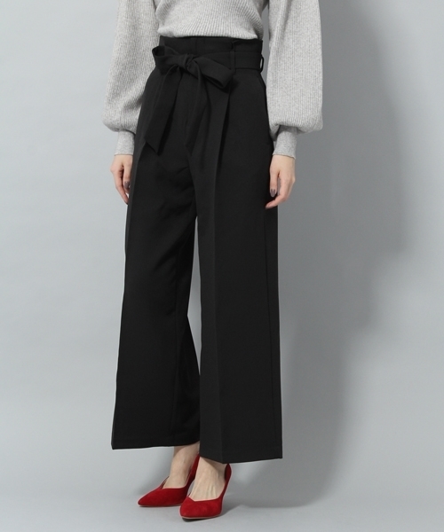 Andemiu（アンデミュウ）の「リボンツキワイドパンツ779254（その他パンツ・レディース・ブラック/キャメル・MEDIUM/SMALL）」の2枚目の写真