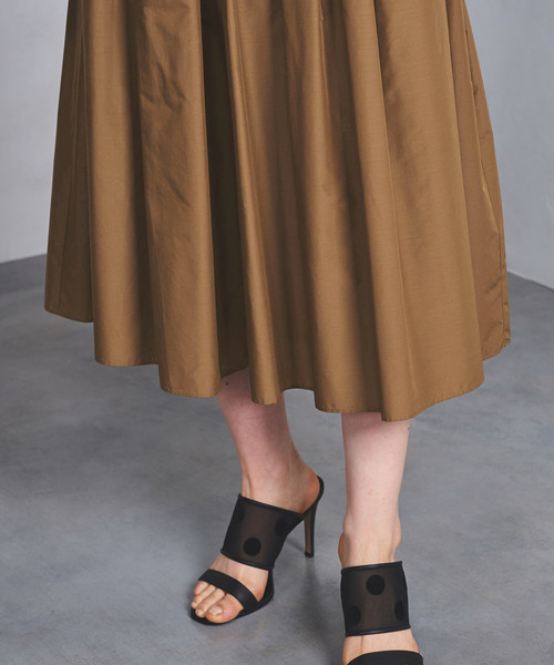 UNITED ARROWS UBCS W SMT フレアスカート　36 カーキ UNITED ARROWS ユナイテッドアローズ フレア スカート ロング
