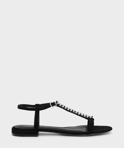 CHARLES & KEITH(チャールズ & キース)の「パールエンベリッシュサンダル / PEARL EMBELLISHED SANDALS(サンダル・レディース・ブラック/グリーン・23cm/23.5cm/24.5cm/25cm)」の2枚目の写真