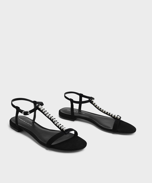 CHARLES & KEITH(チャールズ & キース)の「パールエンベリッシュサンダル / PEARL EMBELLISHED SANDALS(サンダル・レディース・ブラック/グリーン・23cm/23.5cm/24.5cm/25cm)」の10枚目の写真