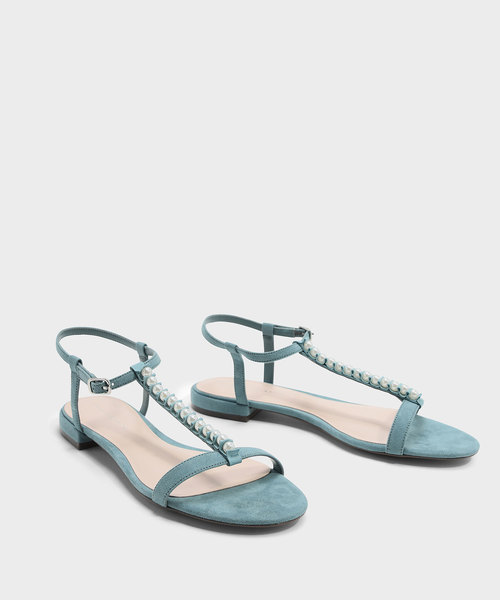 CHARLES & KEITH(チャールズ & キース)の「パールエンベリッシュサンダル / PEARL EMBELLISHED SANDALS(サンダル・レディース・ブラック/グリーン・23cm/23.5cm/24.5cm/25cm)」の5枚目の写真