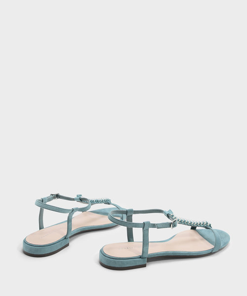 CHARLES & KEITH(チャールズ & キース)の「パールエンベリッシュサンダル / PEARL EMBELLISHED SANDALS(サンダル・レディース・ブラック/グリーン・23cm/23.5cm/24.5cm/25cm)」の4枚目の写真