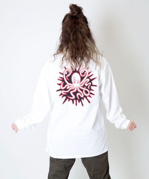 ROMPUS（ロンパース）の「ROMPUSのOCTOPUS TEEのロンT（Tシャツ/カットソー・レディース・ホワイト/ブラック・2/3/4）」の3枚目の写真