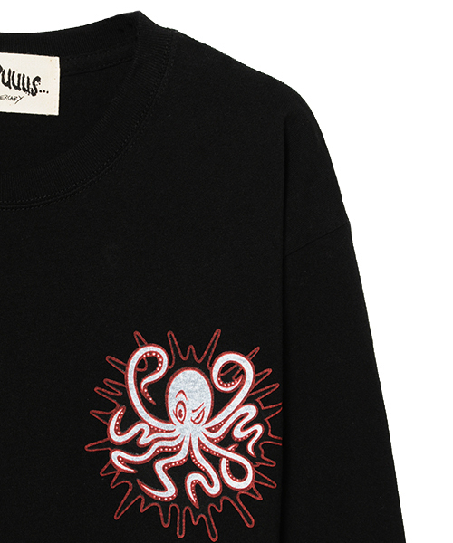 ROMPUS（ロンパース）の「ROMPUSのOCTOPUS TEEのロンT（Tシャツ/カットソー・レディース・ホワイト/ブラック・2/3/4）」の8枚目の写真