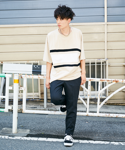 kutir（クティール）の「color bloking TEE / 配色ビッグTシャツ　ハーフスリーブ（Tシャツ/カットソー・メンズ・ホワイト/ブラック/ブラウン・MEDIUM/LARGE）」の21枚目の写真