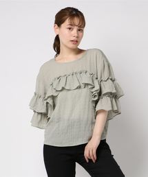 AZUL by moussy | ダブルフリルブラウス(Tシャツ/カットソー)