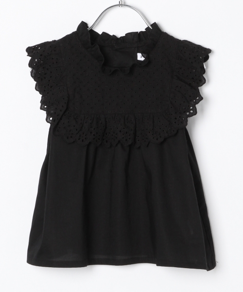 GLOBAL WORK（グローバルワーク）の「【キッズ】フリルネックブラウス/799794（シャツ/ブラウス・キッズ・ブラック/レッド/ホワイト・X-LARGE/LARGE/XX-LARGE/MEDIUM/SMALL）」の2枚目の写真