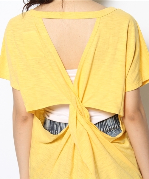 Kastane（カスタネ）の「【Kastane】BACKねじれNYCT（Tシャツ/カットソー・レディース・オフホワイト/イエロー・FREE）」の7枚目の写真