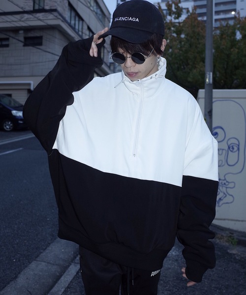AFYF(エーエフワイエフ)の「AFYF 2018 POLY OVERSIZE ハーフZIP(その他アウター・メンズ・ホワイト×ブラック/ブラック×ホワイト・FREE)」の7枚目の写真