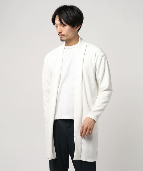おしゃれスタ(オシャレスタ)の「ふくれジャカードショールガウン(SS)(その他アウター・メンズ・ホワイト/ブラック/ネイビー・M/L)」の4枚目の写真