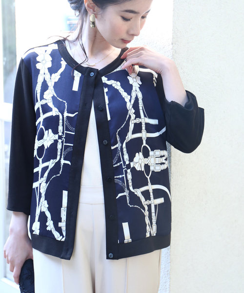 FRENCHPAVEオリジナル プレミアムクラスときめく上品スカーフ柄