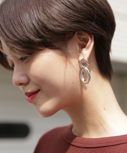 LOWRYS FARM(ローリーズファーム)の「ヒネリ2レンリングピアス 834185(ピアス(両耳用)・レディース・ブラウン系その他/シルバー/ゴールド/クリア・FREE)」の10枚目の写真