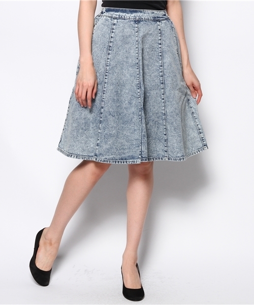 WEGO（ウィゴー）の「WEGO/デニムミドルフレアスカート（デニムスカート・レディース・インディゴブルー/ダークインディゴブルー/ライトインディゴブルー・FREE）」の3枚目の写真