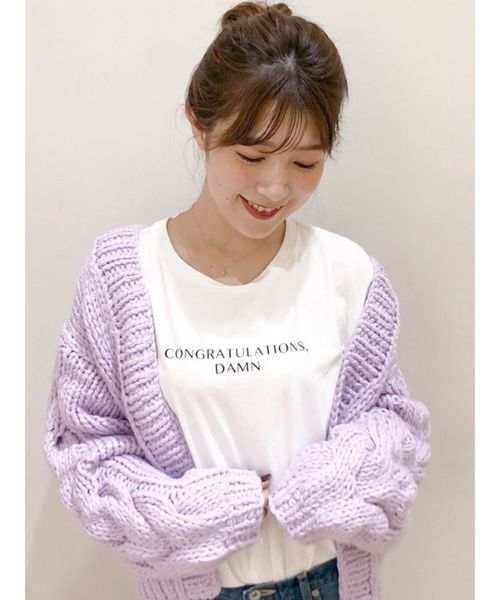 セール トップス ケーブルスリーブハンドニットカーディガン カーディガン ボレロ Mercuryduo マーキュリーデュオ のファッション